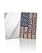 OComster Stars and Stripes Forever American Flag Compact Mirror Bulk 4 Pack Card Mirror, Burlap Linen Red Stripes Small Compact Mirror for Purse, Rectangular Handheld Pocket Makeup Mirror