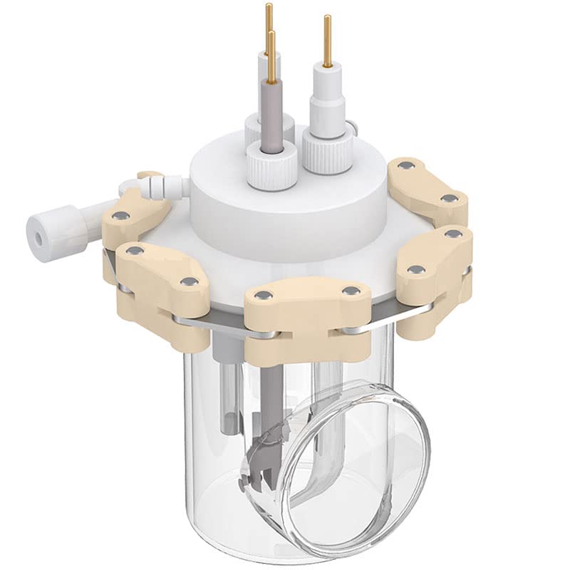 Célula electroquímica totalmente de cuarzo de 250 ml con iluminación lateral, | Más del 95 % de transmisión de luz, cubierta de PTFE for electrodos de 6 mm(500ml)