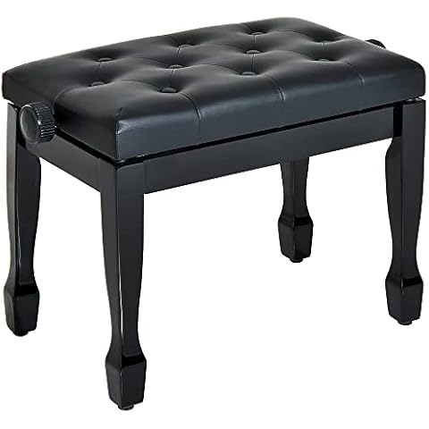 HOMCOM Adjustable Faux Leather Piano Stool Cover