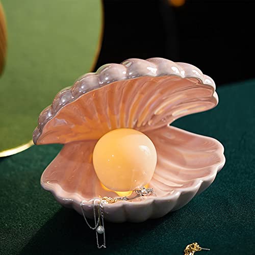 Lampe de nuit en coquillage, décoration en céramique, décoration de nuit, lampe décorative, lampe de bureau en céramique, lampe LED