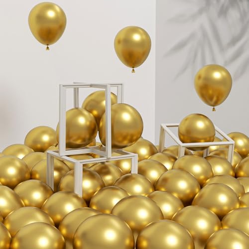 Image of Awenztech 120pcs 5 inch Metallic Gold Latex Balloons