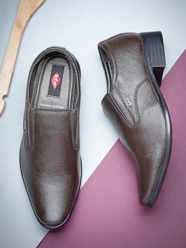 Image of Lee Cooper LC2034B2R Men's Lightweight Leather Shoes | Comfortable, Stylish Slip-On Formal Footwear for Office, Business 40EU