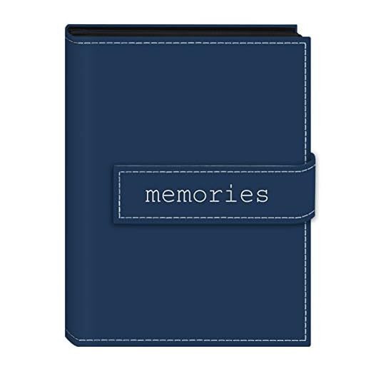 Álbum de fotos Pioneer Photo Albums EXP-57/BM de couro sintético, costurado com alça, de 12,7 cm x 17,8 cm, mini, azul
