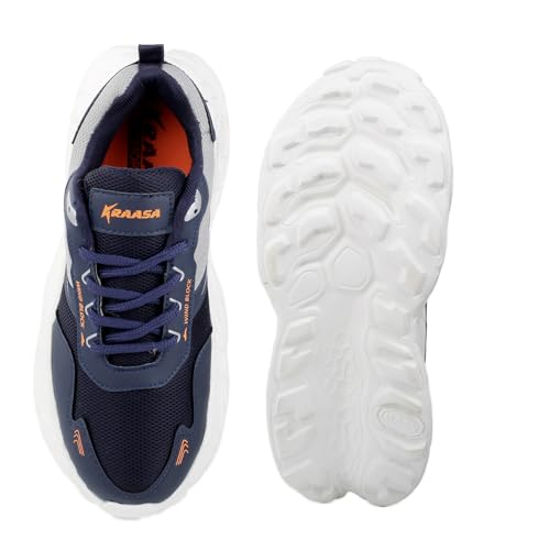 Image of Kraasa PowerGlide X1 Sports Shoes for Men | Stylish Casual Sneakers for Men | Lace up Lightweight Shoes for Runnigng, Walking, Gym, Trekking, Hiking & Party Shoes