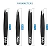 Pefei Tweezers Set - Professional Stainless Steel Tweezers for Eyebrows - Great Precision for Facial Hair, Splinter and Ingrown Hair Removal (Black) #1