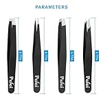 Pefei Tweezers Set - Professional Stainless Steel Tweezers for Eyebrows - Great Precision for Facial Hair, Splinter and Ingrown Hair Removal (Black) - Image 5