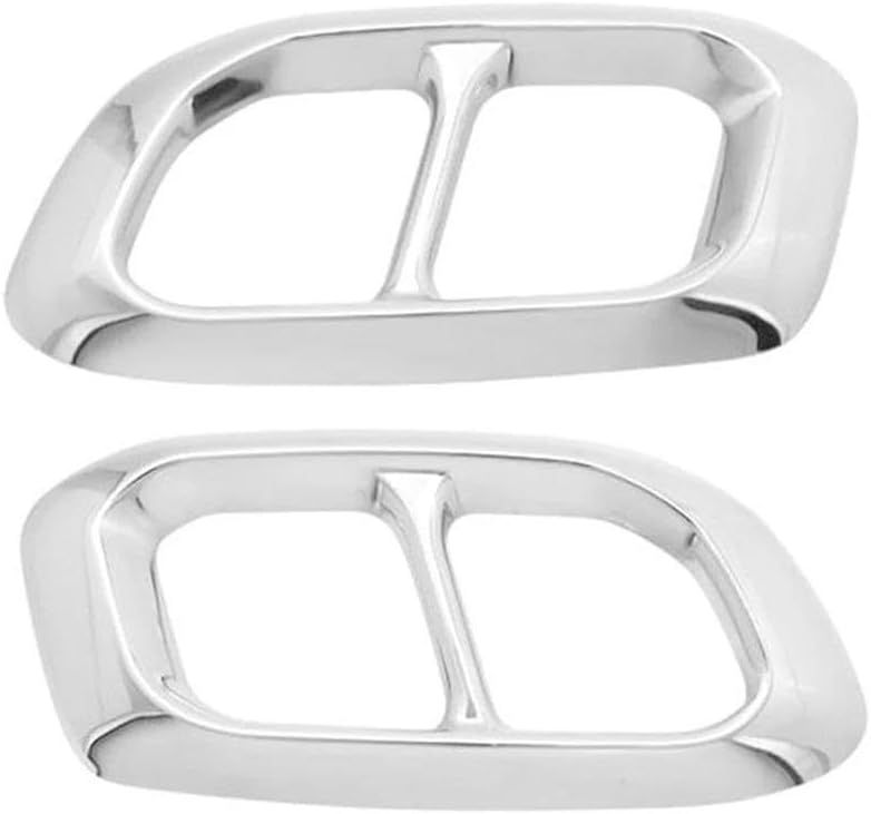 2 Pcs Car Exhaust Muffler Pipe Tip Tailpipe Cover Decoration Trim For Benz GLC GLE GLS X253 W167 2020 Stainless Steel Rear End Components(Silver)