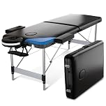 FENIXSHOP24 LETTINO MASSAGGIO PROFESSIONALE 2 ZONE IN ALLUMINIO PORTATILE RICHIUDIBILE - PER ESTETISTA, FISIOTERAPIA,TATTOO COD-08
