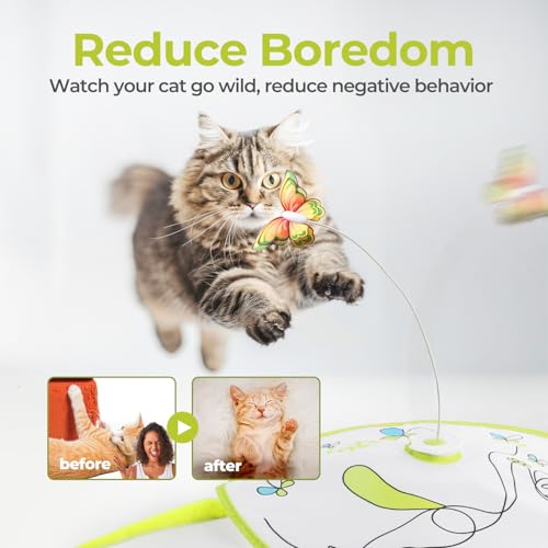 ALL-FOR-PAWS-2-in-1-Cat-Toys-Hide-N-Seek-Cat-Wand-Toy-Automatic-Kitten-Flutter-Toy-with-Butterfly-Spinner-Cat-Moving-Feather-Toy-for-Indoor-Cats-USB-Rechargeable - Cucciolini Doodles ALL-FOR-PAWS-2-in-1-Cat-Toys-Hide-N-Seek-Cat-Wand-Toy-Automatic-Kitten-Flutter-Toy-with-Butterfly-Spinner-Cat-Moving-Feather-Toy-for-Indoor-Cats-USB-Rechargeable