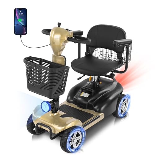 15/30 Miles 4 Wheels Mobility Scooter for Seniors/Adults Up to