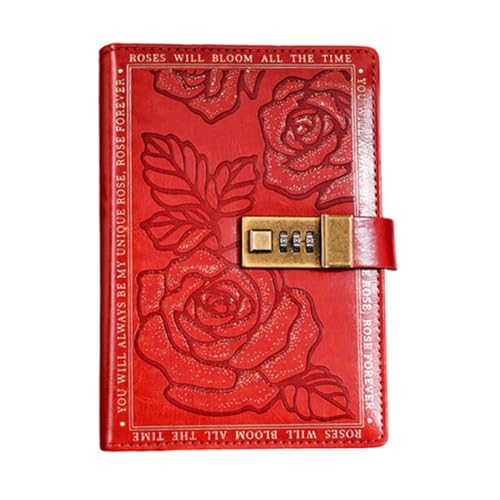 JournalWith Lock - B6 Secret Journal, 224 Páginas Cuero Rosa Tapa dura Forrado Organizador Personal Tapa dura Páginas Forradas Planificador de Diarios Personal para Mujeres Hombres Niños Adolescente