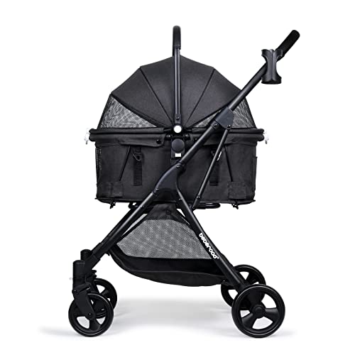 Hundebuggy mit Klappfunktion Pet-Stroller Hundewagen Buggy für Hunde und Katzen Haustierwagen Katzenbuggy, Für Mehrere Haustiere, Mittelgroße Hunde und Katzen, Schwarz Plus, 73 x 55 x 100 cm, 20KG