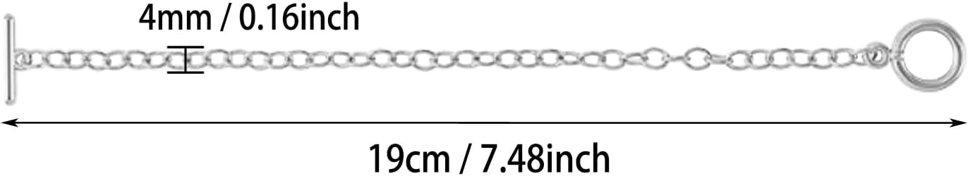 Tupalizy 12PCS Chain Bracelet Kit Alloy Chain Link with OT Toggle Clasp for Women Charm Bracelets Making Jewelry Findings Crafts Projects DIY Gifts Party Favors Small Business Supplies, Silver - Image 2