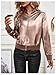 Floerns Women's Satin Long Sleeve Zip Up Bomber Jackets Loose Varsity Outerwear Pink X-Large