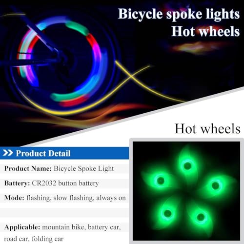 Image of LED Bike Lights for Wheels, Waterproof Wheels Lights with 3 Flash Modes Bike Spoke Light Use for Kids /Adult Bike Wheels Safe Warning, Cycle Tyre Light, Cycle Light, Cycle Gadgets (2Pcs)
