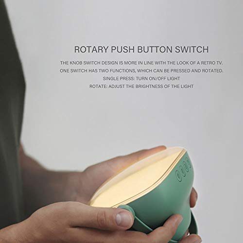 Retro TV multi-funzione a LED Lampada da tavolo, sveglia è una luce sveglia, luce notturna portatile, USB di ricarica con l'interruttore Alarm Clock luce di notte (Color : Red) - Image 6