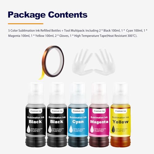 LAIPENG Garrafas recarregadas de tinta de sublimação com fita térmica compatível com impressora ET-2
