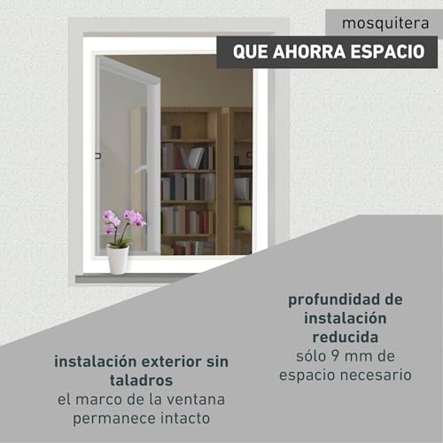 Miniatura 8 de Windhager Mosquitera Ventana De Marco Básico, Ventana De Marco Tensado, Ventana Mosquitera, 120 X 140cm, Blanco, 04505