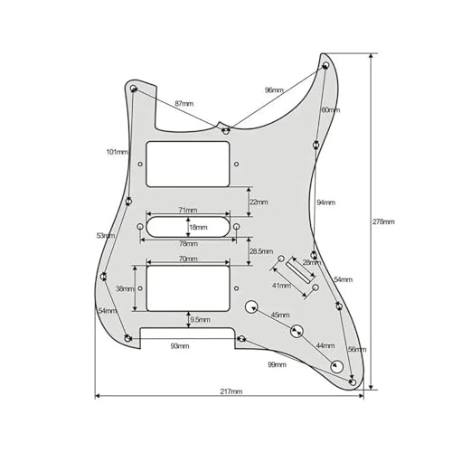 Pickguard noir guitare électrique ST plaque de protection 11 trous - 2