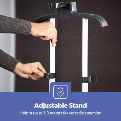 GEEPAS Garment Steamer | Upright Clothes Steamer 45s Quick Heat-up | 11 Steam Modes,1.3L Water Tank | KILLS GERMS & Fast Wrinkle Removal, Suitable for all Fabrics | 2 Year Warranty 2000W White