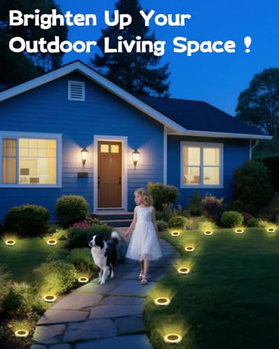 SenLuKit 24 Pack 2.1 inch Mini Solar Ground Lights Outdoor（Warm White）