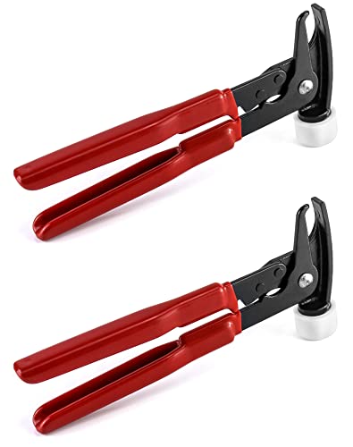 Qwork Heavy-Duty Wheel Weight Hammer Pliers, Tool For Installing And Removing Clip-On Wheel Weights, Red #TOP6