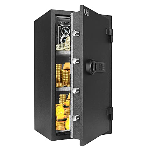 TIGERKING Fireproof Safe, 3.47 Cubic Feet Safe Box, Large Steel Money Safe Home Safe with Digital Lock for Home and Office TIGERKING Fireproof Safe, 3.47 Cubic Feet Safe Box, Large Steel Money Safe Home Safe with Digital Lock for Home and Office