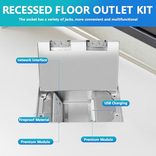 Bloc multiprise encastrable plan de travail 4 prises USB RJ45 - 3
