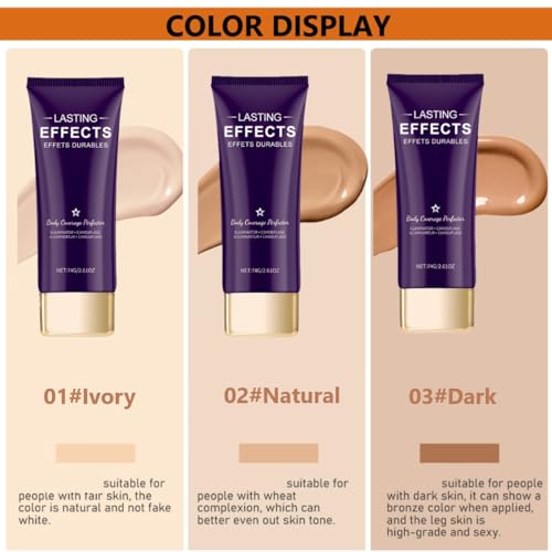 KARLOR Körper Concealer, Haut Foundation Concealer Body Coverage Perfector Body Foundation Illuminator Tattoo Abdeckung für Beine Narbe Hautunreinheiten Leg Body Makeup (Natural)