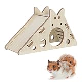 HJZHII Maison pour hamster avec échelle et toboggan, toboggan en bois pour...