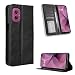 Produktbild Fitudoos Handyhülle für Motorola Moto G55 5G Hülle Leder, Premium Leder Klapphülle [Kartenschlitzen] [Magnetverschluss] [Standfunktion] [Anti-Fall] [Anti-Kratzer] - Schwarz