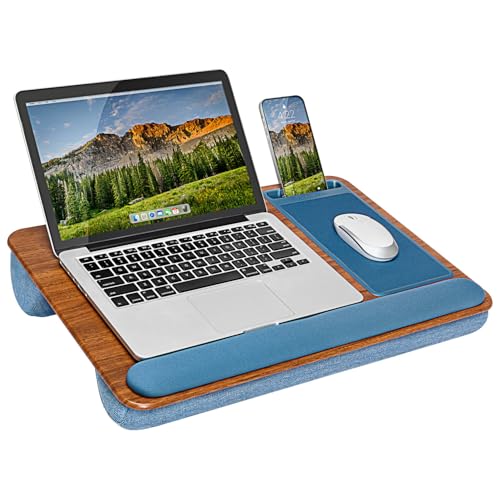 Image of LAPGEAR Home Office Pro Lap Desk - Espresso Blue, Fits 15.6 inch Laptops