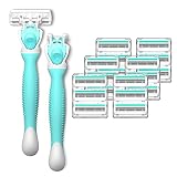 DreamGenius Razors for Women Shaving,6-Blade Womens Razors Includes 2 Handles and 19 Refills,Value S