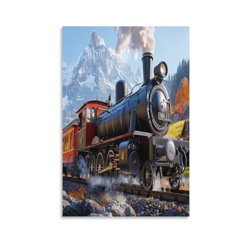Cuadros modernos de tren de vapor para decorar el dormitorio con arte