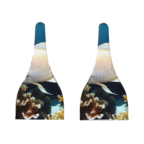 Newborn Baby Hat, White-Golden Fish Print Soft Top Knot Beanie Cap, Cute Baby Headwear for 0-6 Months3