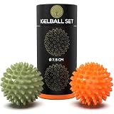 M.S.Lemberg® Igelball Massage Set - Massageball für Reflexzonen, Anti-Stress, Entspannung Geschenk - Noppenball Fußmassage Rücken Nacken Hand Fuß - Ball mit Noppen klein - weich & hart