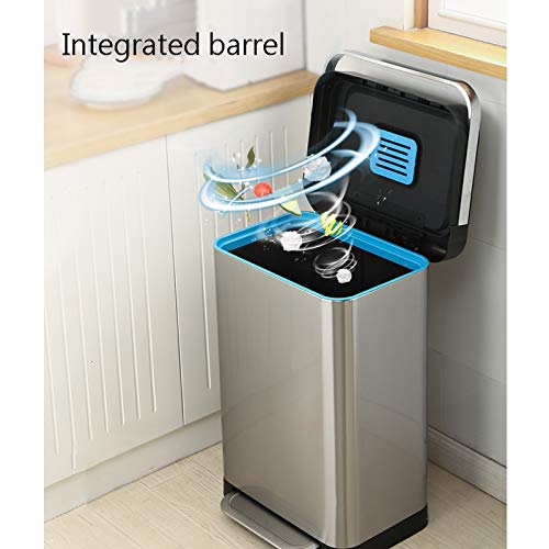 BOGDTF Mülleimer und Recycling-Mülleimer, Treteimer aus Edelstahl, große Kapazität, Küche, Wohnzimmer, mit Deckel, Abfalleimer für Büro – Bild 8