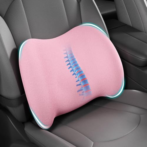 Image of BYMECOST Lumbar Support Pillow for Car, Memory Foam Car Back Cushion
