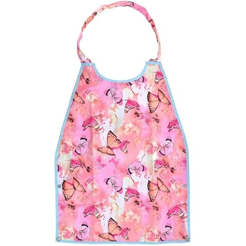 Celley Adult bib for eating, washable and waterproof, vinyl backing, adjustable neck closure (Butterfly) Cover