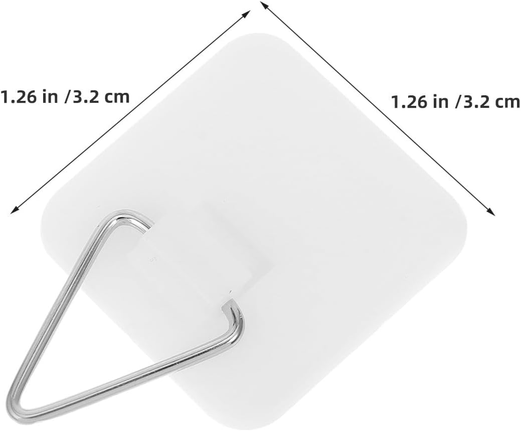 KICHOUSE 40Pcs Adhesive Picture Frame Hooks - Removable Invisible Plate Hanger 1.26 inch - Picture Hanging Hooks for Drywall Plates Wall Holders Photo Hanger