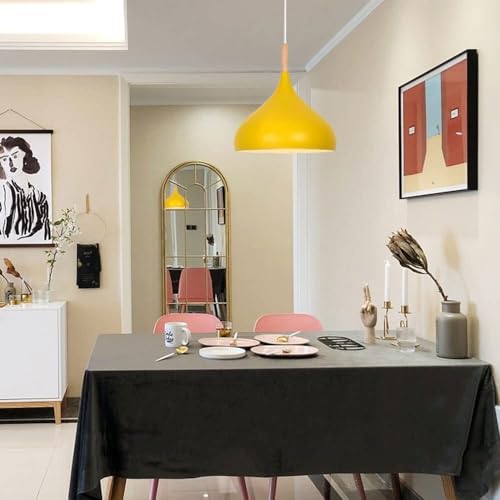 Lustre en bois réglable pour manque de luminosité, plafonnier E27 jaune