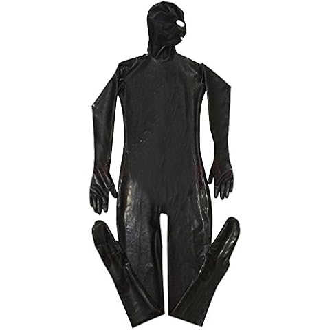 GGTBOUTIQUE Top Totty Men Black Dominatrix Sketched Fullbody PVC Catsuit Eyes Mouth Open (Large) Cover