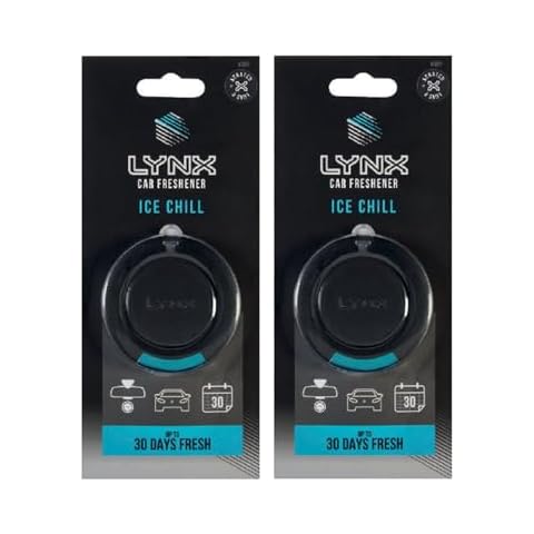B and B ICE CHILL Lynx 3D Hanging Car Air Fresheners Fragrance Scent x 2 A1649 Cover