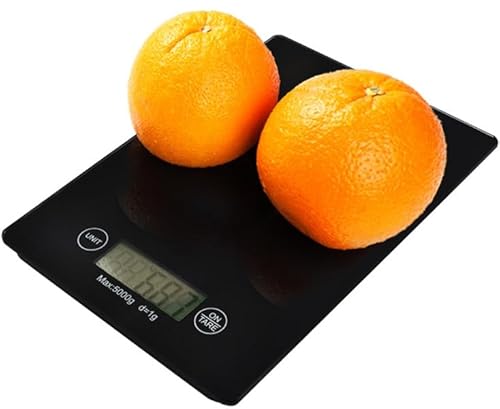 ISO TRADE Waage Elektronische Küchenwaage Digital-Waage 5KG 5000g/1g Briefwaage Slim 1158