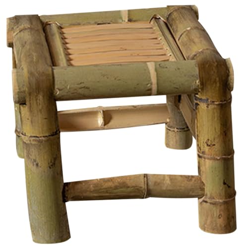 Milisten Silla de bambú Retro rústico hogar Taburete de ratán Chair Taburete de Tejer Taburete Redondo de bambú Taburete Retro casero Silla de Ducha de bambú Taburete Tejido Retro