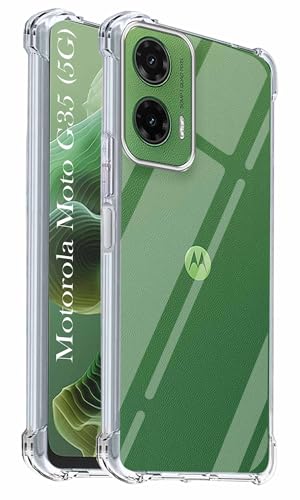 Image of Jkobi Shockproof Crystal-Clear Back Cover for Motorola Moto G35 (Anti Yellow Case | Drop & Camera Protection | Hard Polycarbonate)