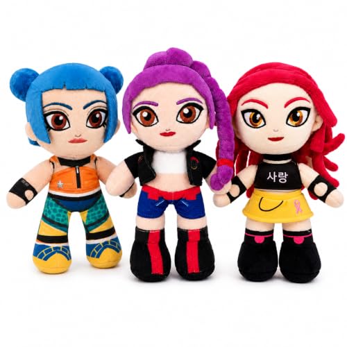Grupo Moya -Pack de 3 Peluches K-Pop Music 20 cm, Muñecas de Tela Suave, Muñeco...