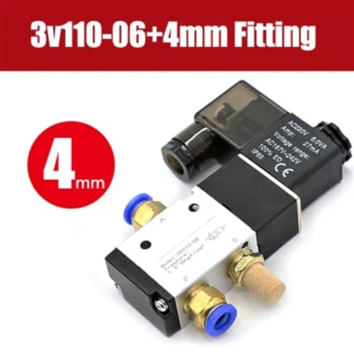 Électrovanne 3V110-06 12V 1/8 avec corps aluminium et LED