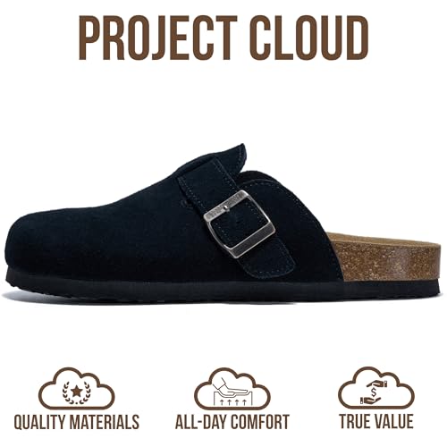 Image of Project Cloud 100% Genuine Leather Footbed Clogs for Women - Memory Foam Arch Support Slippers for Women - Trendy Slip-ons Women's Mules & Clogs Sandals