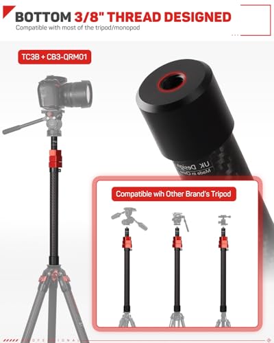 image for IFOOTAGE Carbon Fiber Camera Pole, 37-108cm/14.6-42.5in Extension Tube